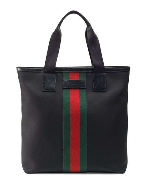 black tote gucci bag|Gucci black canvas bag.